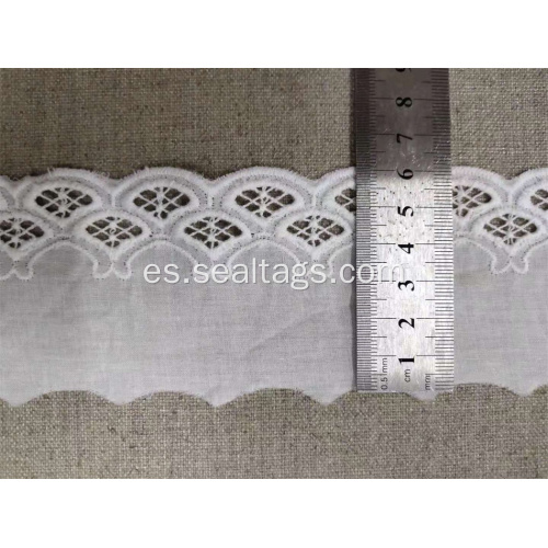 Blanco suizo de alta calidad de algodón y encaje de nylon neto de ajuste